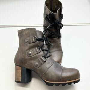 Sorel Addington Lace Boots Women’s Size 10.5 Tan Brown, Waterproof EU 41.5